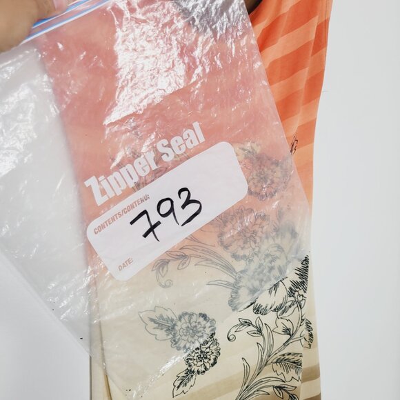 Smash! Women's Orange & Brown Striped Floral Sleeveless Cowlneck Dress Size M - Picture 11 of 11